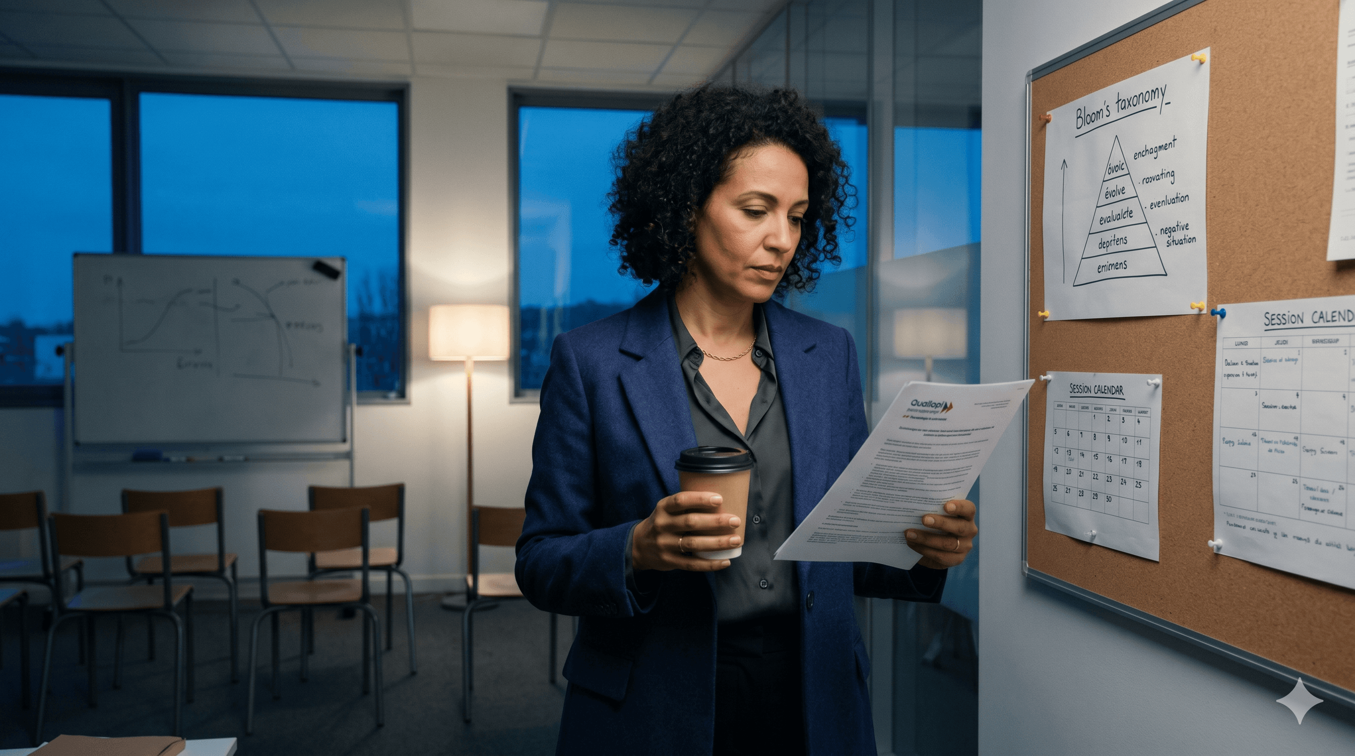 Centre de formation, directrice pédagogique avec plan de session